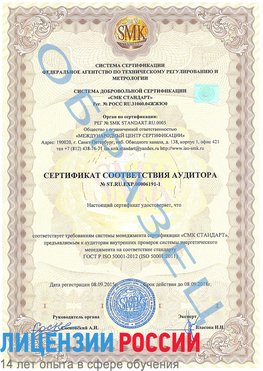 Образец сертификата соответствия аудитора №ST.RU.EXP.00006191-1 Нехаевский Сертификат ISO 50001