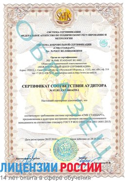 Образец сертификата соответствия аудитора №ST.RU.EXP.00014299-1 Нехаевский Сертификат ISO 14001